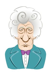 Jon Pertwee as Doctor Who - caricature by Neale Osborne